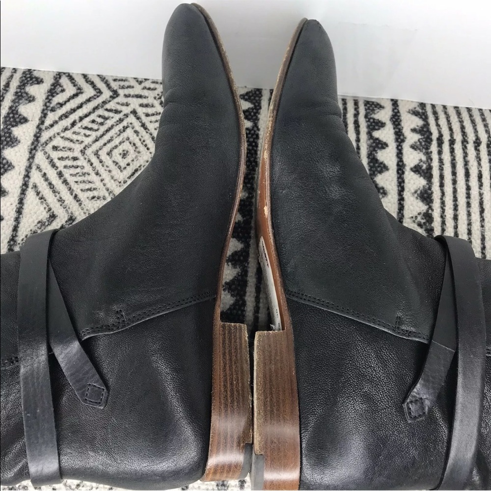 Vintage Chloe Black Leather Buckle Block Heel Ankle‎ Boots - Picture 9 of 12